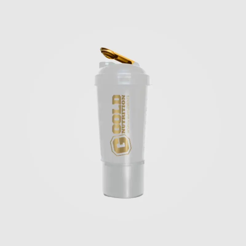 SHAKER CON COMPARTIMIENTO - GOLD NUTRITION - 600 CC
