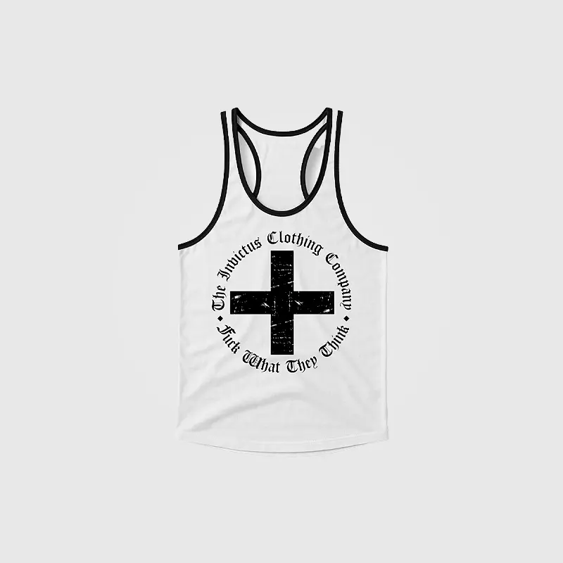 Musculosa Stringer Cross White - INVICTUS