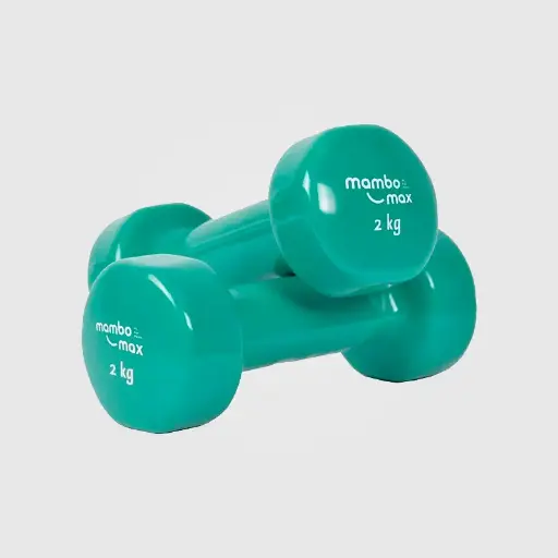 Mancuernas 2 kg Unidad - Importadas engomadas de hierro fundido - Verde 